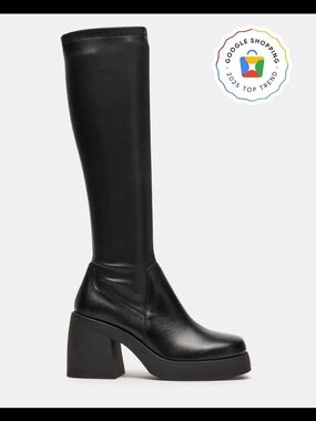 Steve Madden Berkleigh Black Over-the-Knee Platform Block Heel Boots